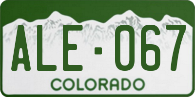 CO license plate ALE067