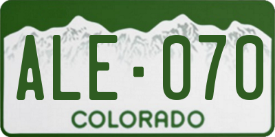 CO license plate ALE070