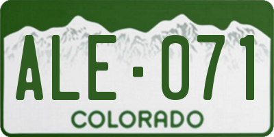 CO license plate ALE071