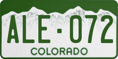 CO license plate ALE072