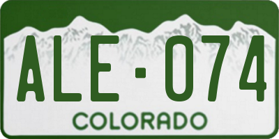 CO license plate ALE074