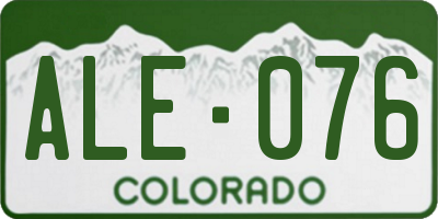 CO license plate ALE076