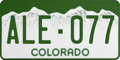 CO license plate ALE077