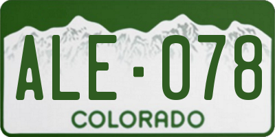 CO license plate ALE078