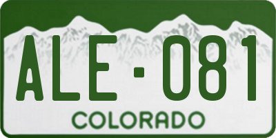 CO license plate ALE081