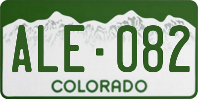 CO license plate ALE082