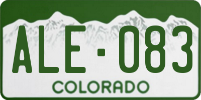 CO license plate ALE083