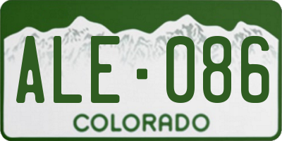 CO license plate ALE086