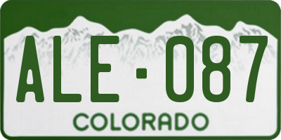 CO license plate ALE087