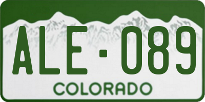 CO license plate ALE089