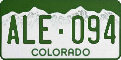 CO license plate ALE094