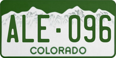 CO license plate ALE096