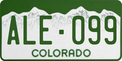 CO license plate ALE099