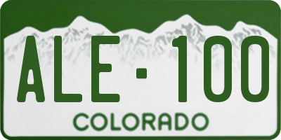 CO license plate ALE100