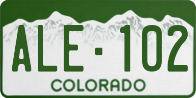 CO license plate ALE102