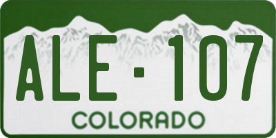CO license plate ALE107