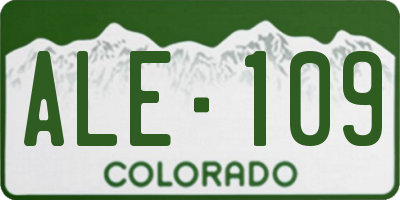 CO license plate ALE109