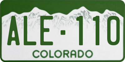CO license plate ALE110