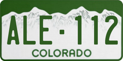 CO license plate ALE112