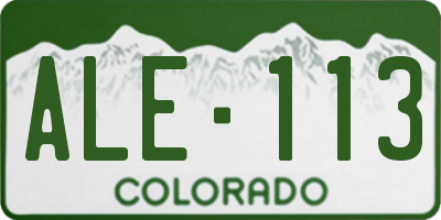 CO license plate ALE113