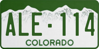 CO license plate ALE114