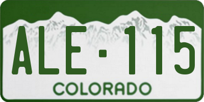 CO license plate ALE115