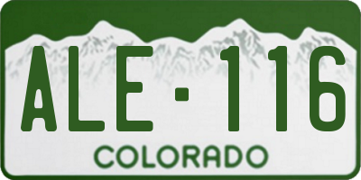 CO license plate ALE116