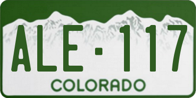 CO license plate ALE117