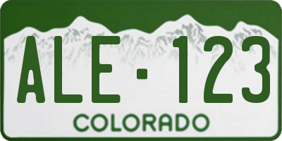 CO license plate ALE123
