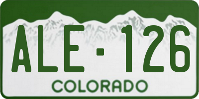 CO license plate ALE126