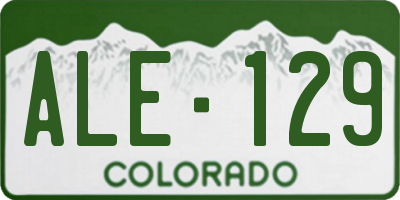 CO license plate ALE129