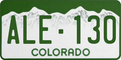 CO license plate ALE130