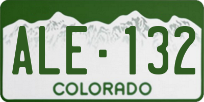 CO license plate ALE132