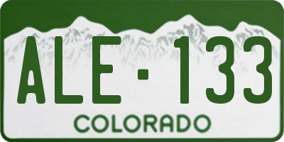 CO license plate ALE133