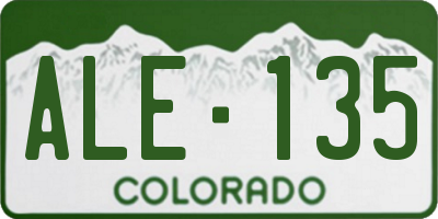CO license plate ALE135