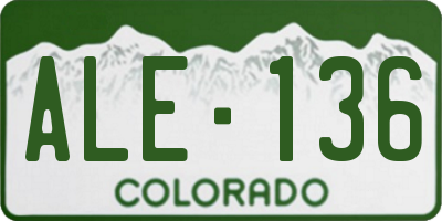CO license plate ALE136