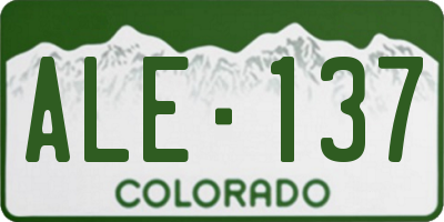 CO license plate ALE137