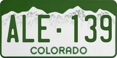 CO license plate ALE139