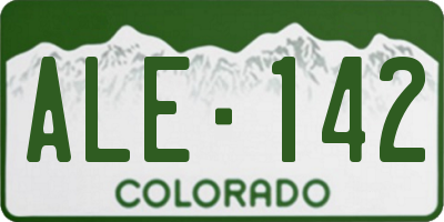 CO license plate ALE142