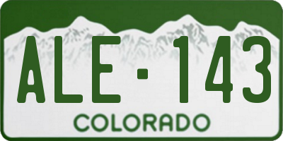 CO license plate ALE143