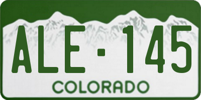 CO license plate ALE145