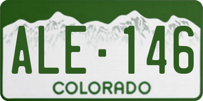 CO license plate ALE146