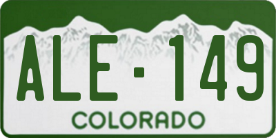 CO license plate ALE149