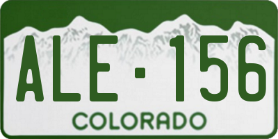 CO license plate ALE156