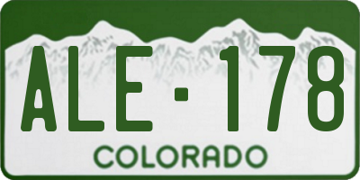 CO license plate ALE178