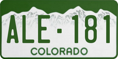 CO license plate ALE181