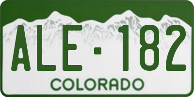 CO license plate ALE182
