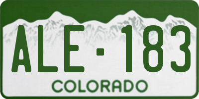 CO license plate ALE183