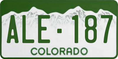 CO license plate ALE187