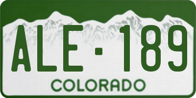 CO license plate ALE189